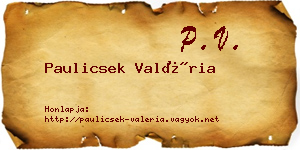 Paulicsek Valéria névjegykártya